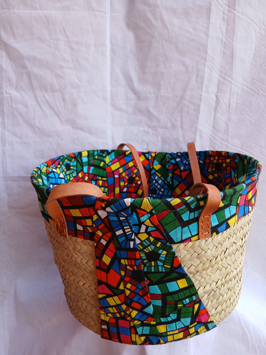Kikapu with a kitenge finish